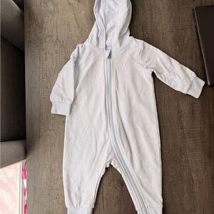Jordan Baby White Hooded One-Piece Romper